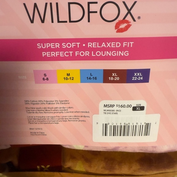 Wildfox Cozy Purple and White Pajama Set - Picture 4 of 4